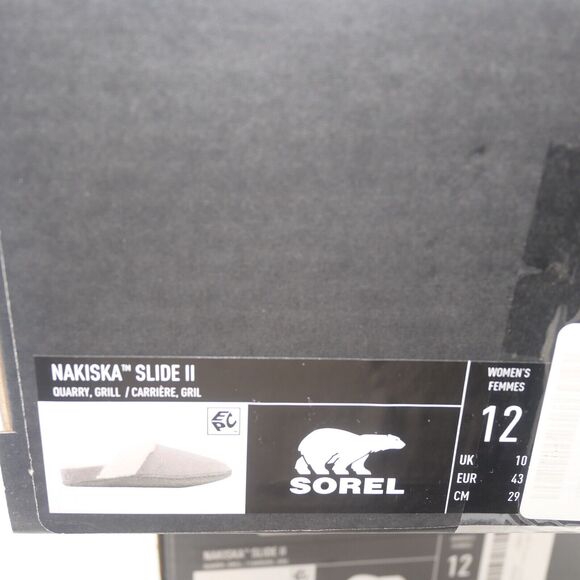 NEW SOREL Nakiska Slide II Women's 12 Suede Lined Slippers Gray Indoor/Outdoor - Picture 10 of 10